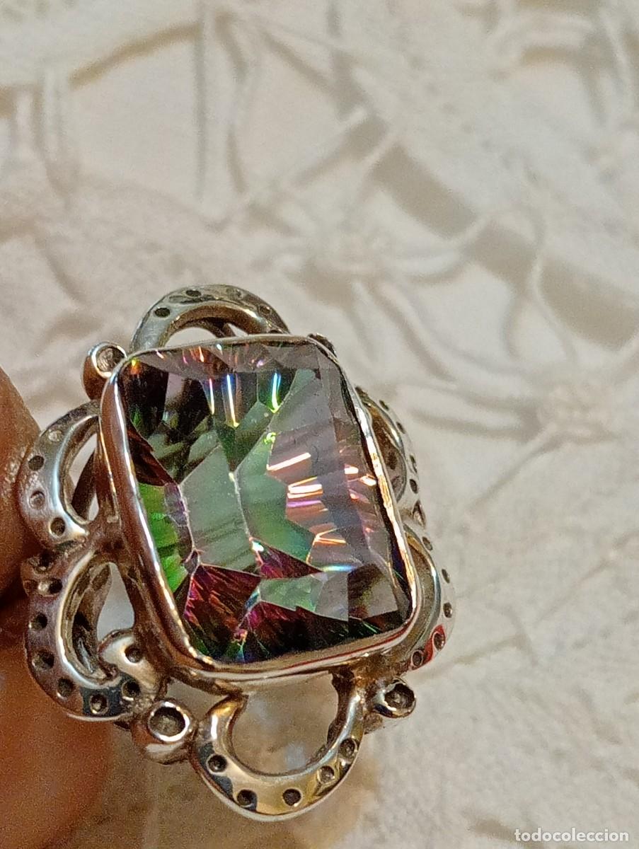 Joyeria: SORTIJA DE PLATA MACIZA Y GRAN TOPACIO M&Iacute;STICO (SIN USAR) - Foto 5