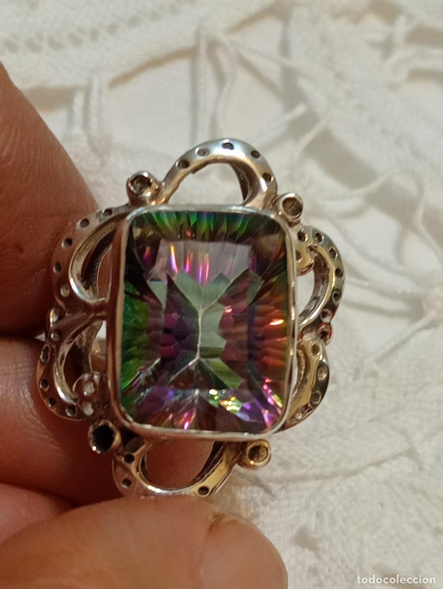 Joyeria: SORTIJA DE PLATA MACIZA Y GRAN TOPACIO M&Iacute;STICO (SIN USAR) - Foto 6