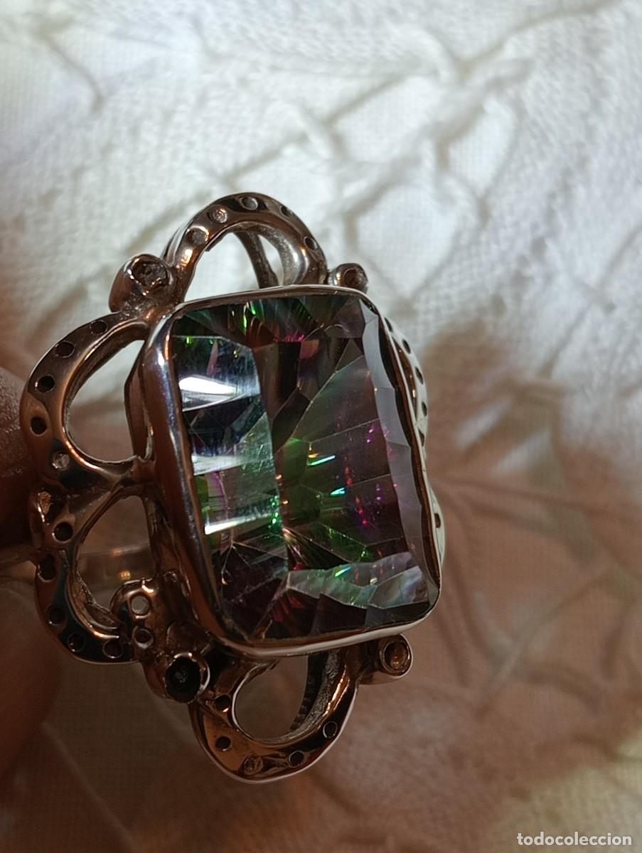 Joyeria: SORTIJA DE PLATA MACIZA Y GRAN TOPACIO M&Iacute;STICO (SIN USAR) - Foto 8