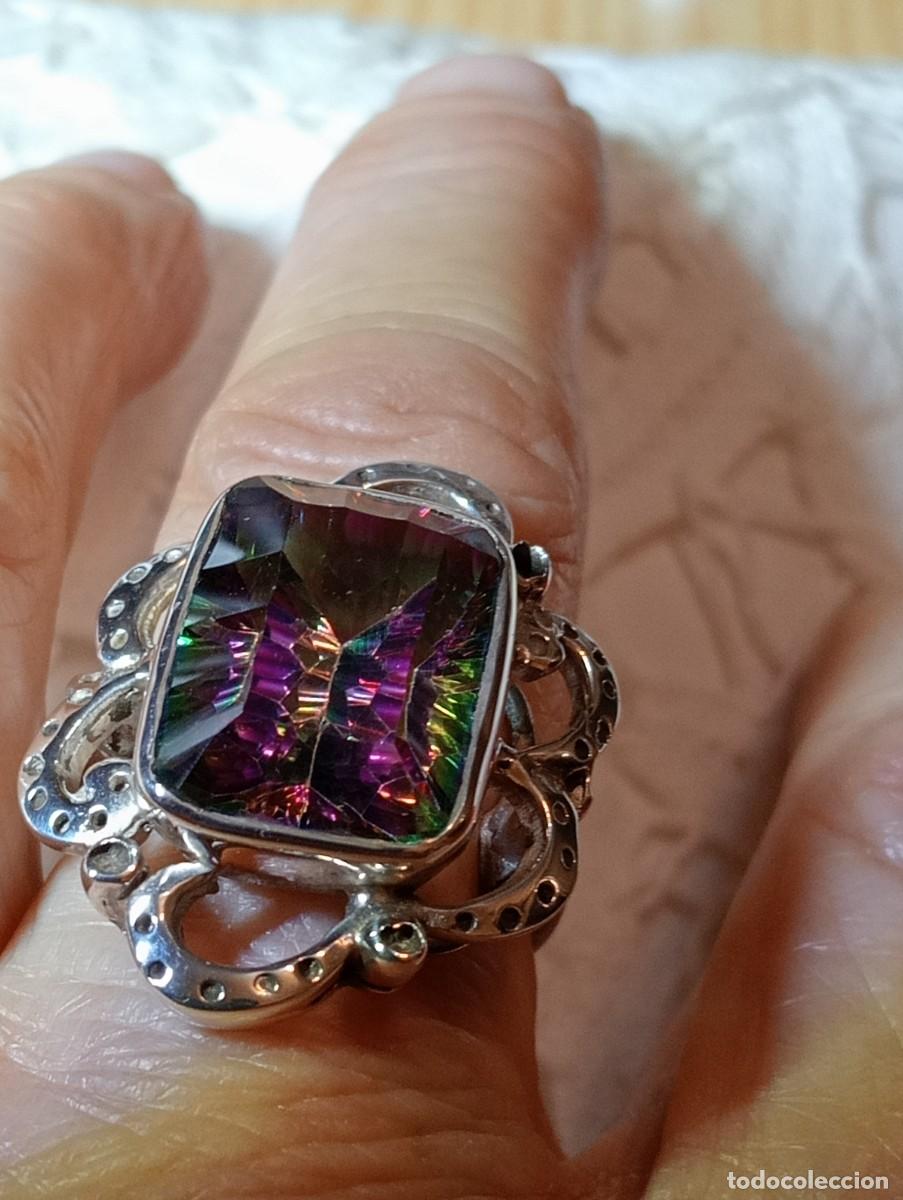 Joyeria: SORTIJA DE PLATA MACIZA Y GRAN TOPACIO M&Iacute;STICO (SIN USAR) - Foto 9