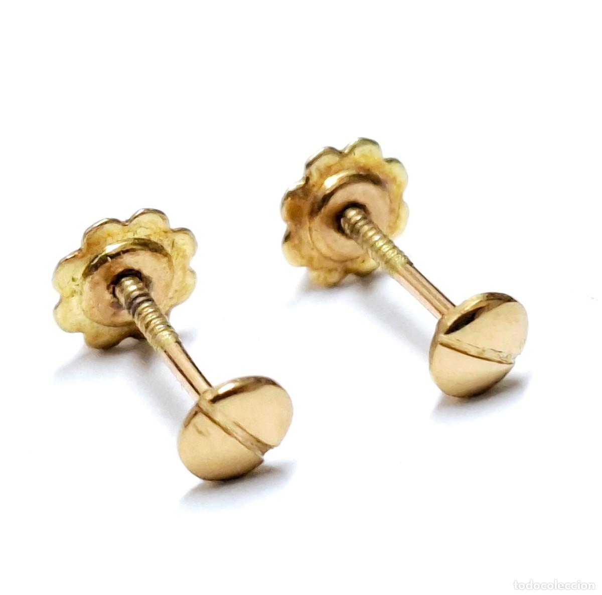 Joyeria: PENDIENTES DE BEB&Eacute; CON FORMA DE TORNILLO EN ORO DE LEY - Foto 3