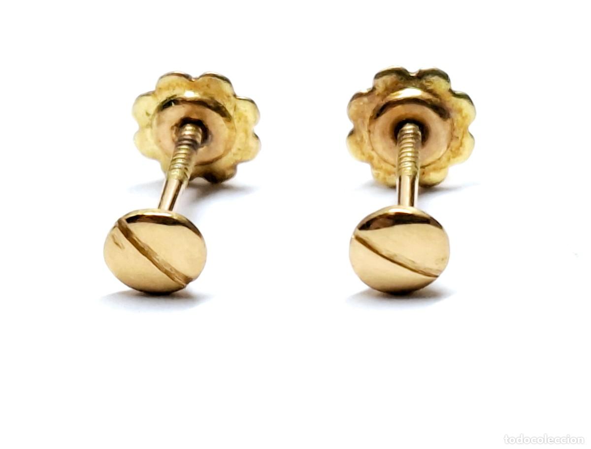 Joyeria: PENDIENTES DE BEB&Eacute; CON FORMA DE TORNILLO EN ORO DE LEY - Foto 4