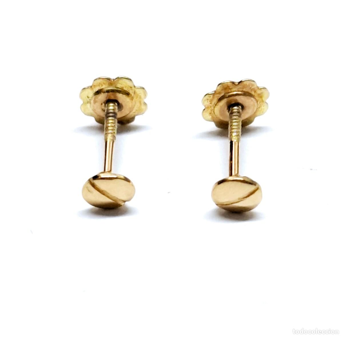 Joyeria: PENDIENTES DE BEB&Eacute; CON FORMA DE TORNILLO EN ORO DE LEY - Foto 6