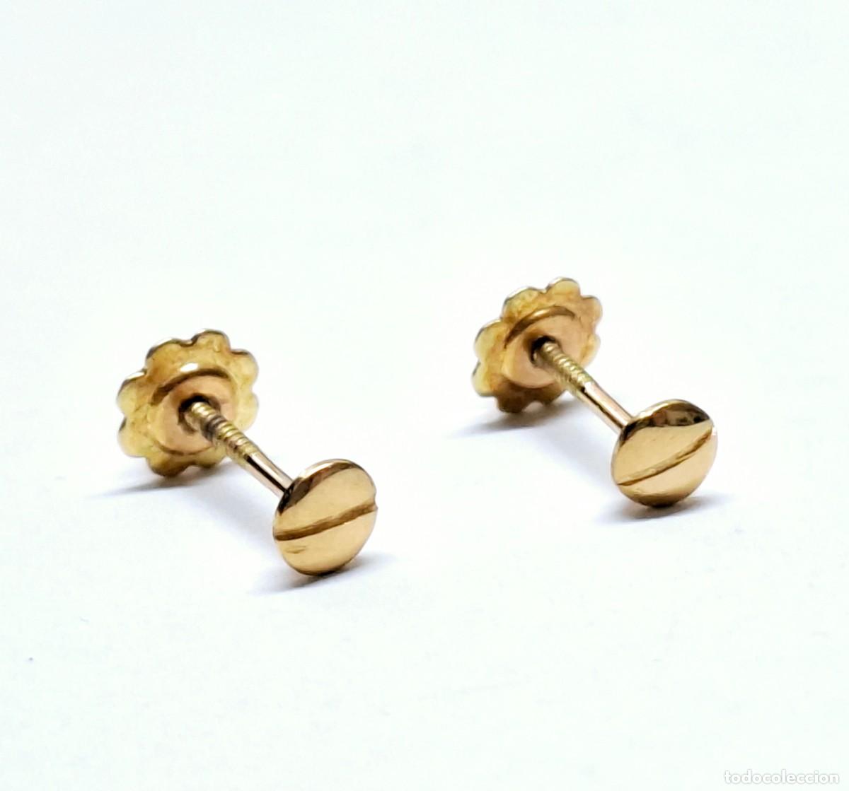 Joyeria: PENDIENTES DE BEB&Eacute; CON FORMA DE TORNILLO EN ORO DE LEY - Foto 7