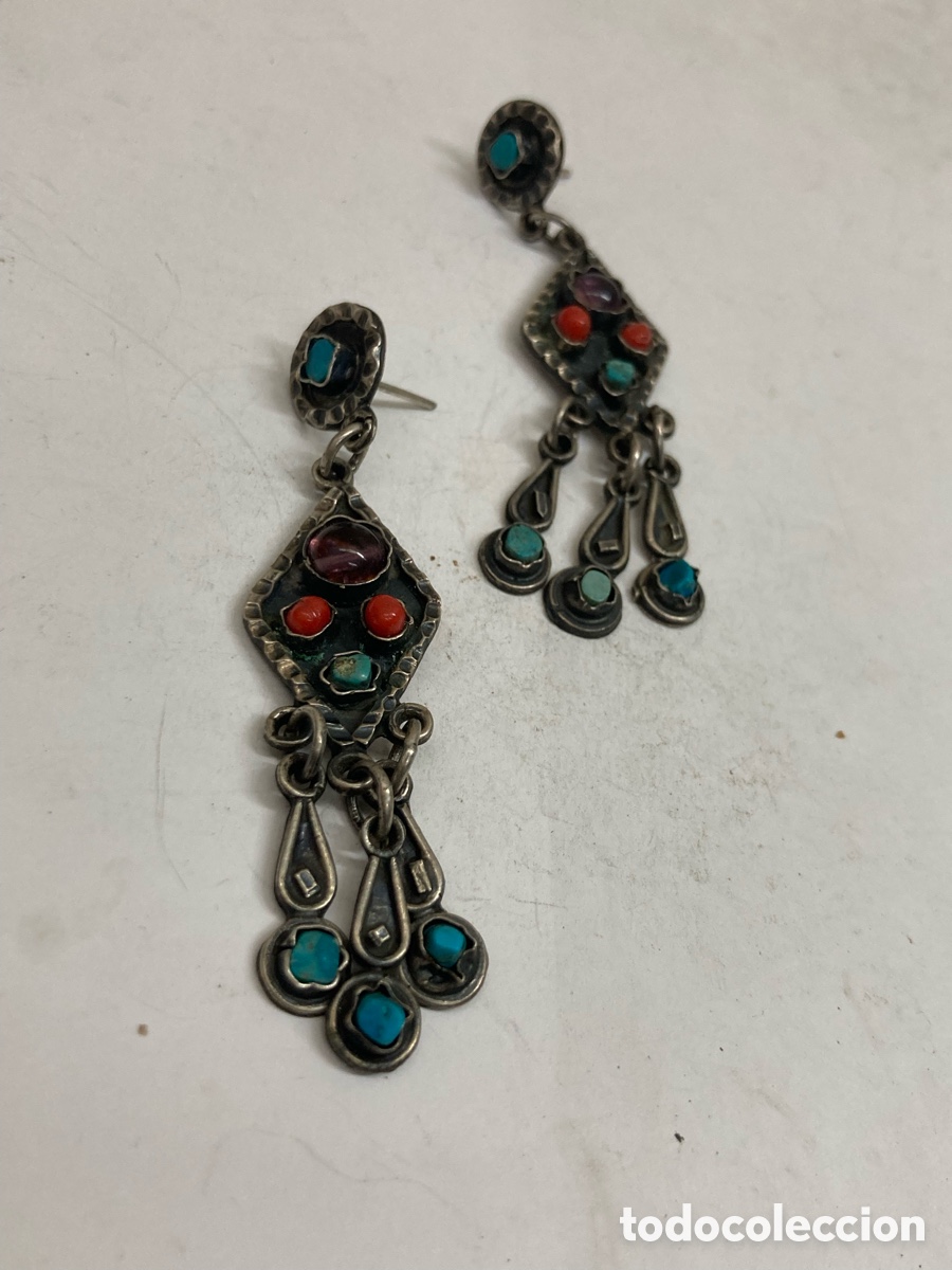 Joyeria: Pendientes de plata turquesa coral P194 - Foto 1