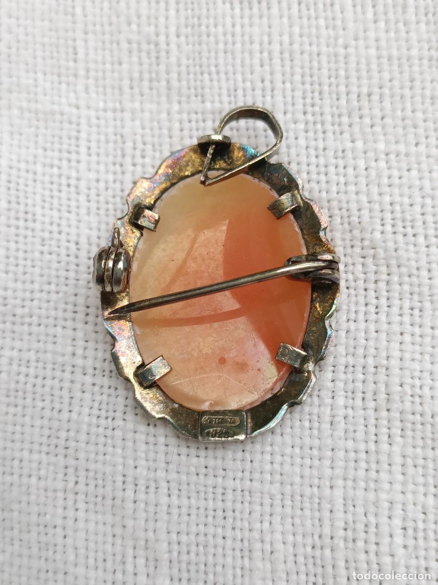 Joyeria: Antiguo camafeo de concha natural y plata - Foto 4