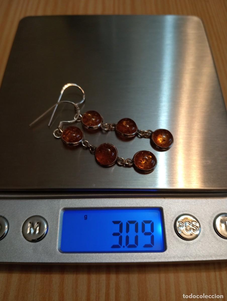 Joyeria: PENDIENTES DE AMBAR DEL B&Aacute;LTICO Y PLATA MACIZA (SIN USAR) - Foto 6