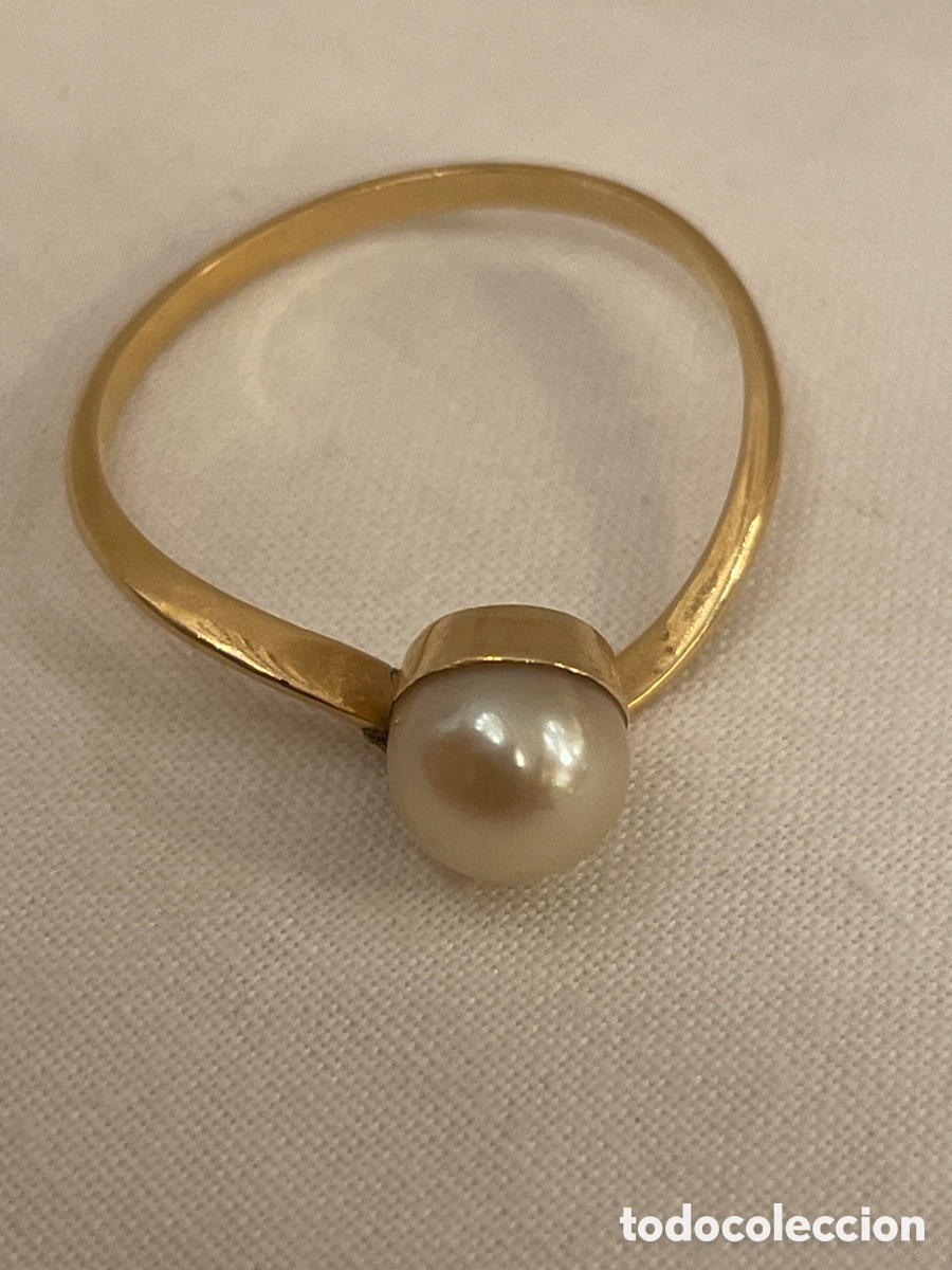 Joyeria: Anillo de oro 18K y perla. - Foto 1