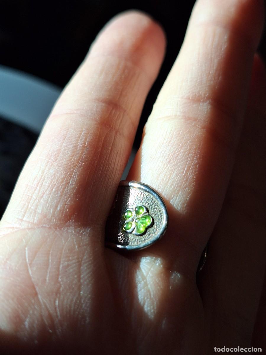 Joyeria: Anillo de plata y esmalte, vintage d&eacute;cada 90 - Foto 2