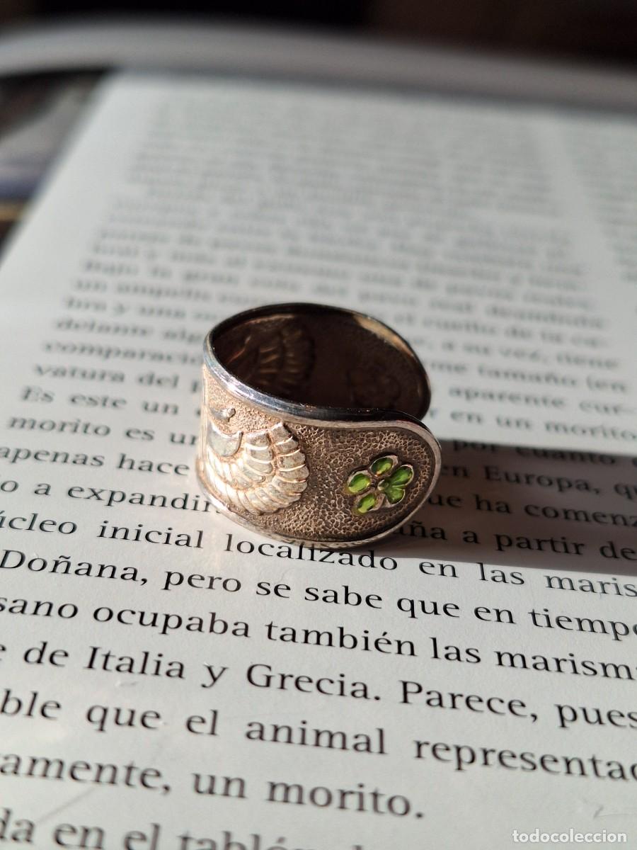 Joyeria: Anillo de plata y esmalte, vintage d&eacute;cada 90 - Foto 7