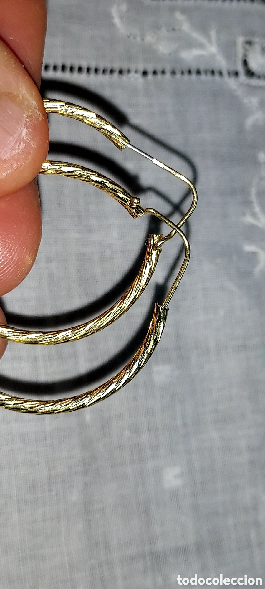 Joyeria: PENDIENTES DE ARO.ARETAS DE PLATA DORADA - Foto 3