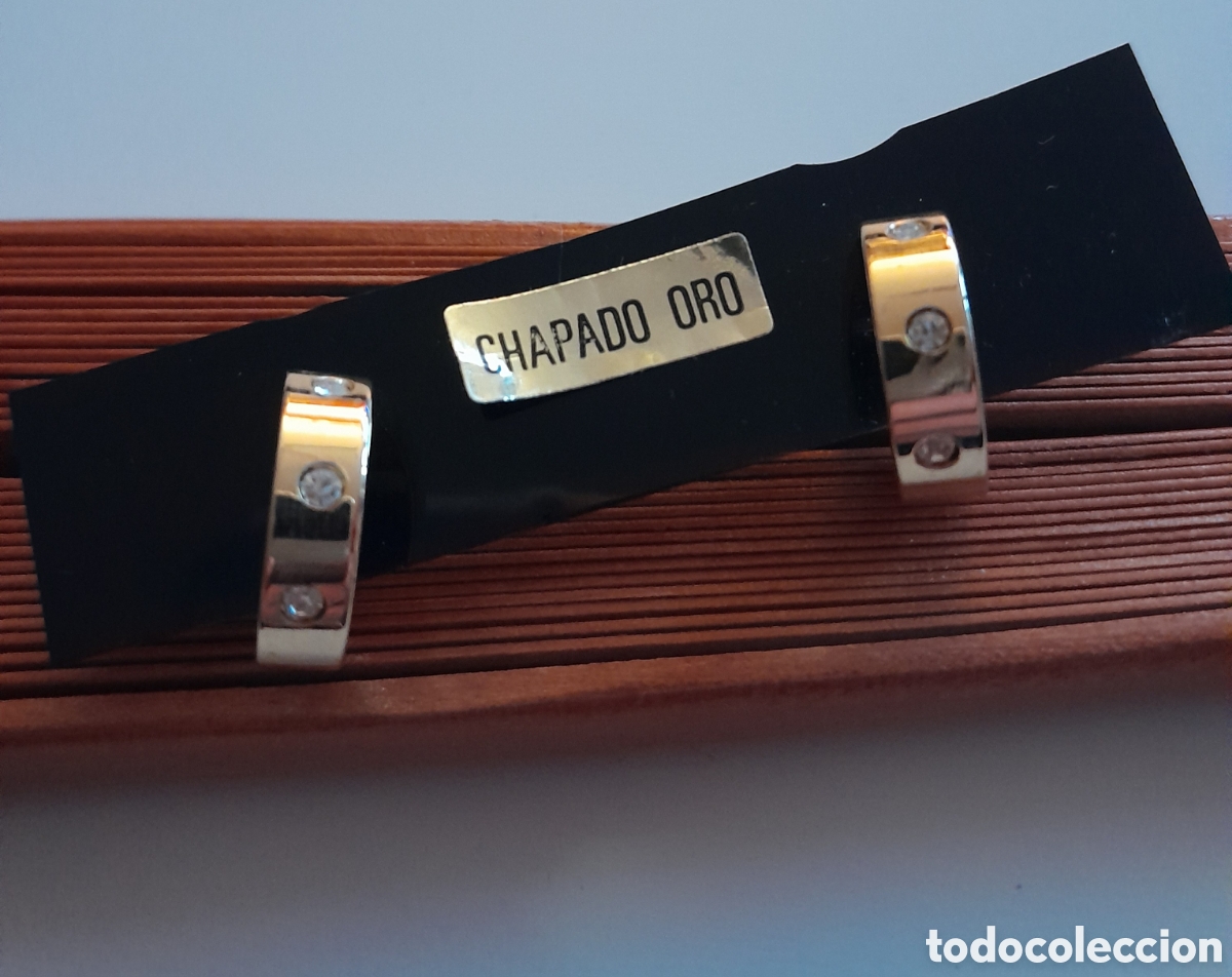 Joyeria: PENDIENTES CHAPADOS ESTILO CARTIER - Foto 4