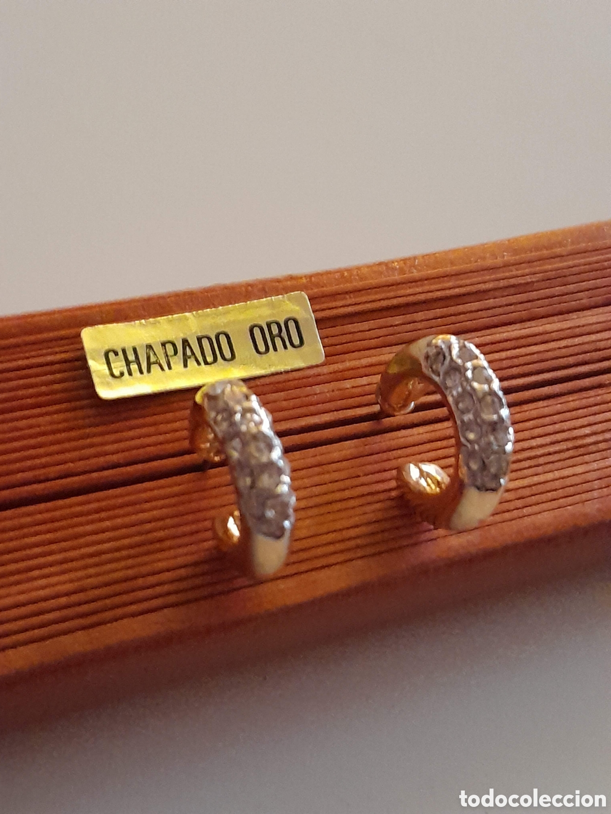 Joyeria: PENDIENTES ARGOLLA DE CRISTAL. CHAPADO EN ORO - Foto 6