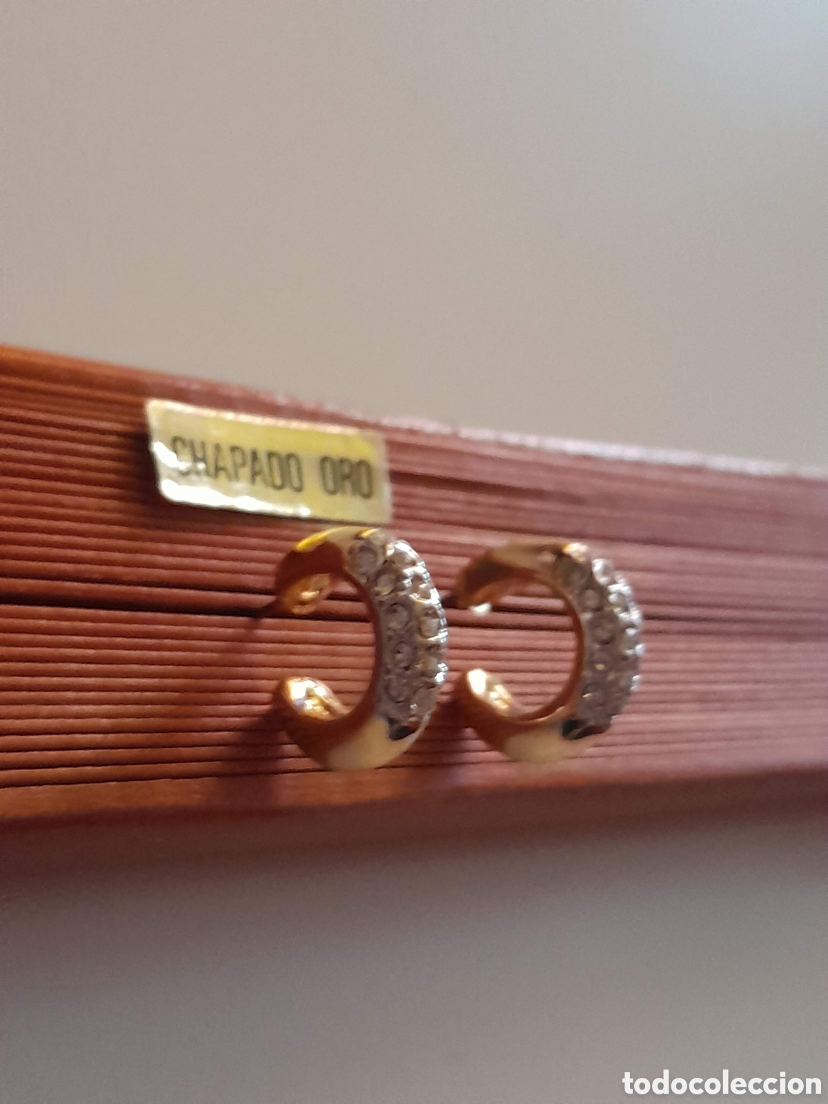 Joyeria: PENDIENTES ARGOLLA DE CRISTAL. CHAPADO EN ORO - Foto 7