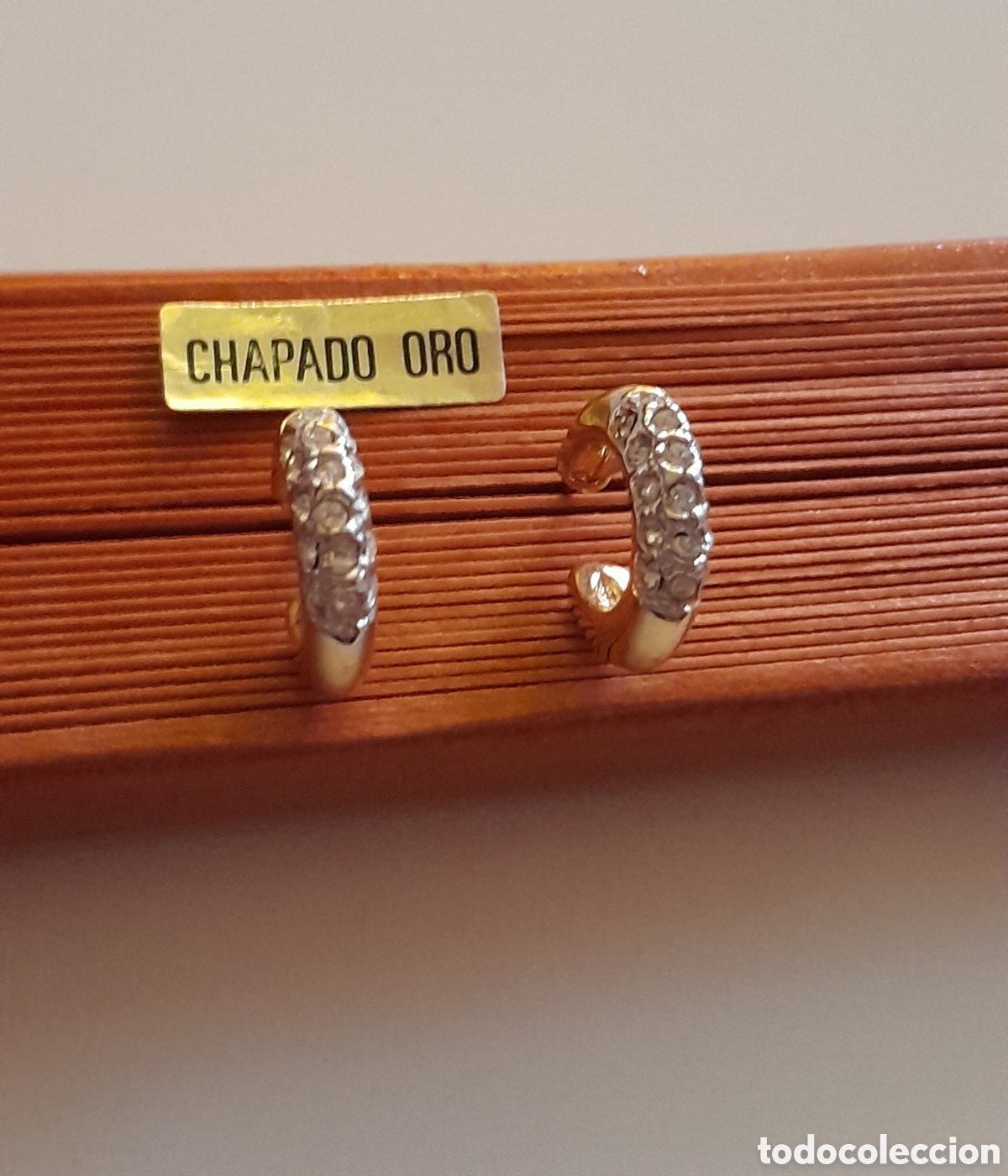 Joyeria: PENDIENTES ARGOLLA DE CRISTAL. CHAPADO EN ORO - Foto 10