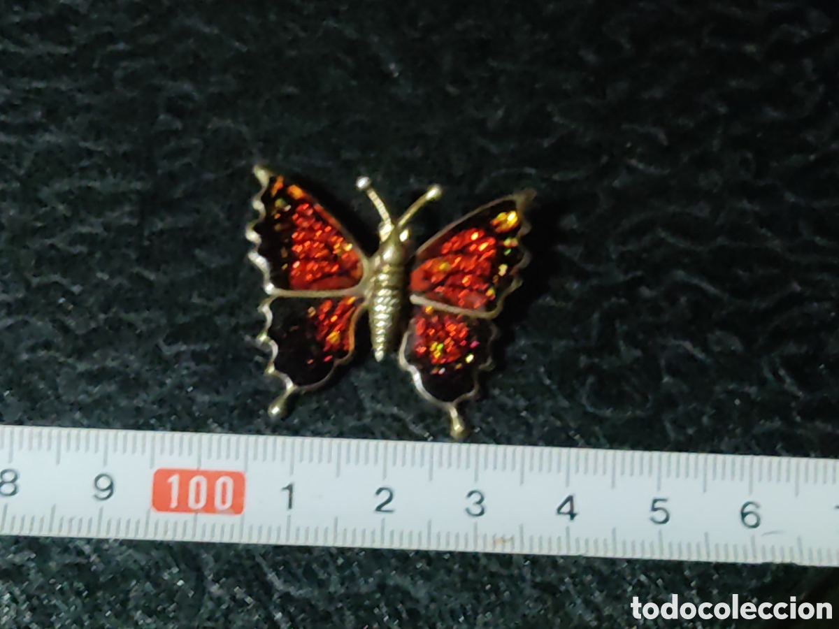 Joyeria: Broche mariposa de los a&ntilde;os 70. - Foto 2