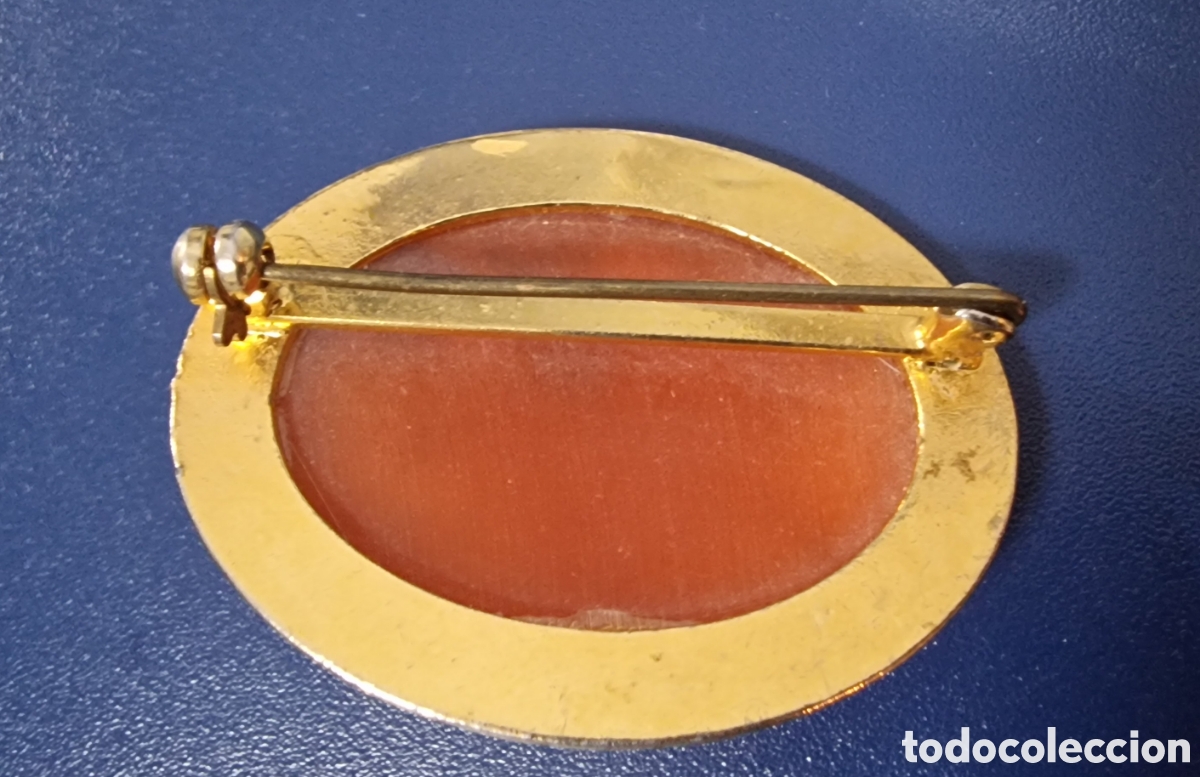 Joyeria: Antiguo camafeo broche escena en r&iacute;o - Foto 2