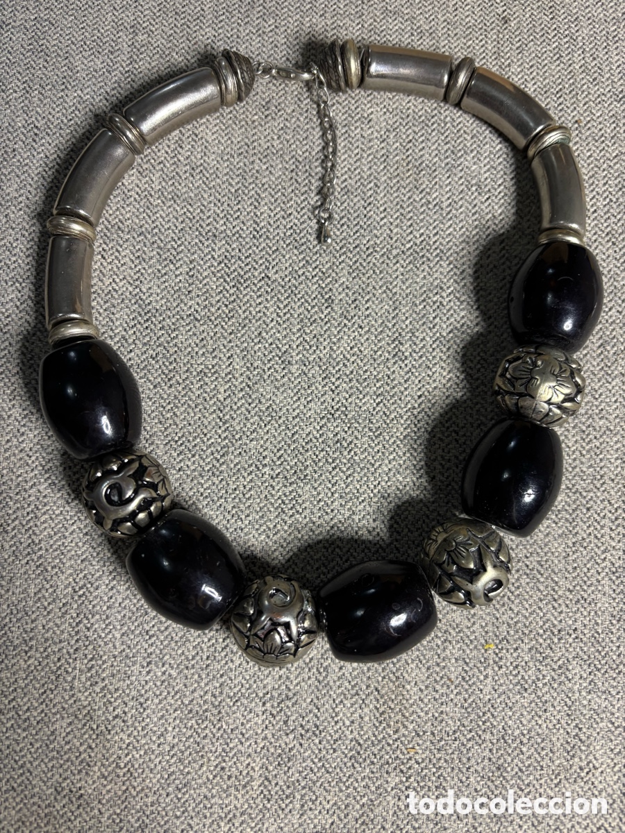 Joyeria: Gargantilla negra y plateado - Foto 1