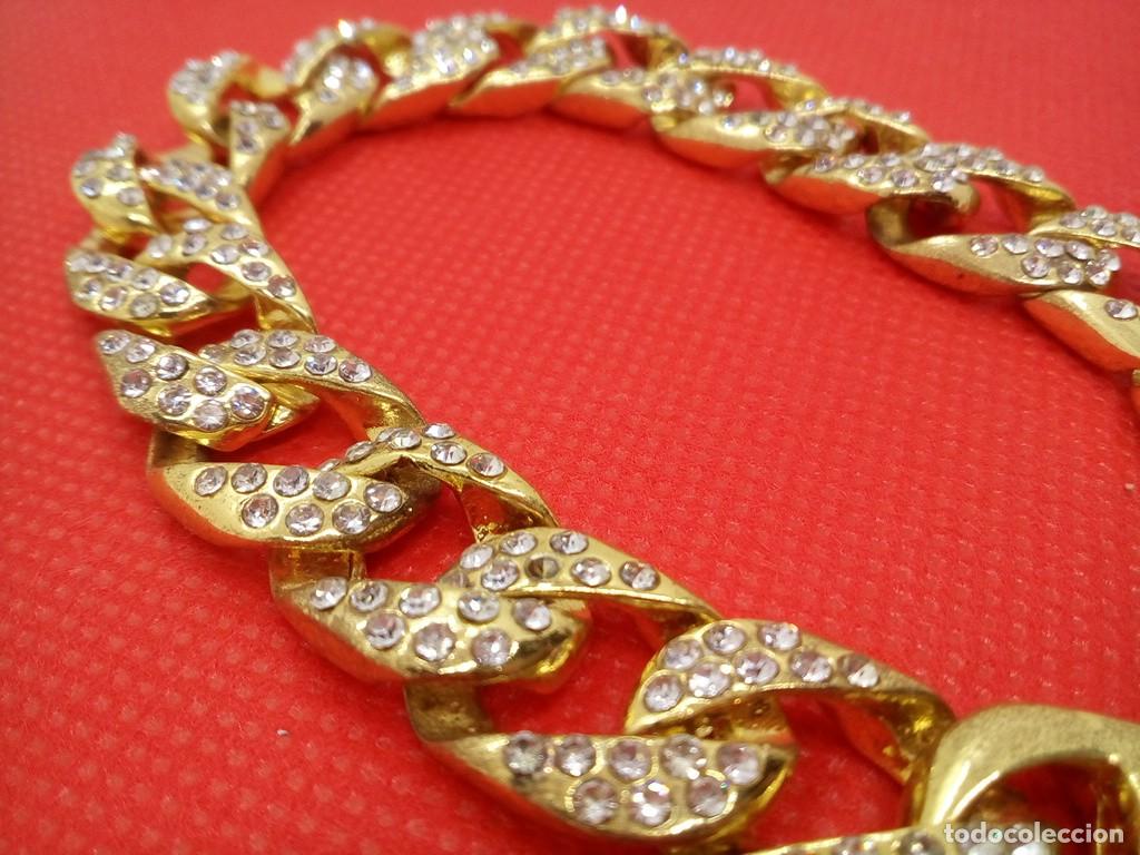 Joyeria: Pulsera Dorada Eslabones con Brillo - Foto 3