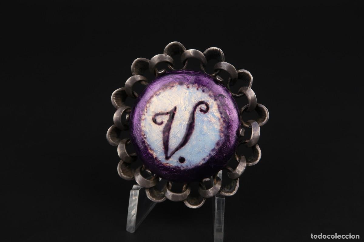 Joyeria: Antiguo Broche de Plata y Esmaltes - Foto 1