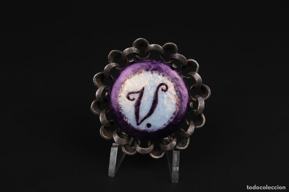 Joyeria: Antiguo Broche de Plata y Esmaltes - Foto 3