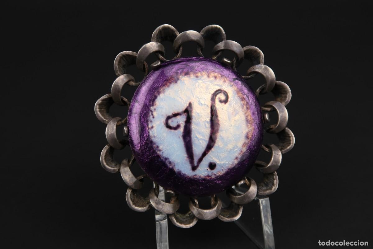 Joyeria: Antiguo Broche de Plata y Esmaltes - Foto 4