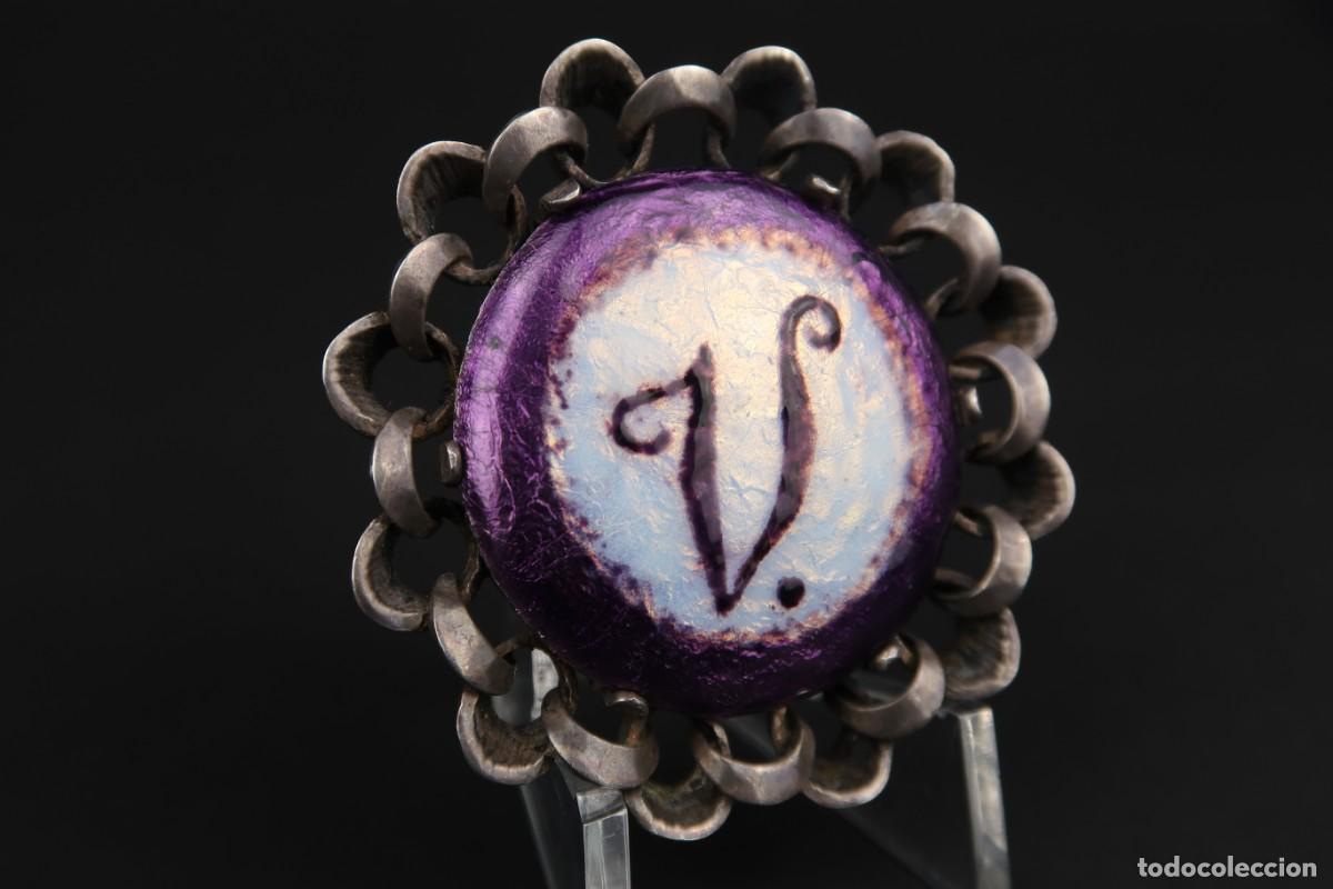 Joyeria: Antiguo Broche de Plata y Esmaltes - Foto 5