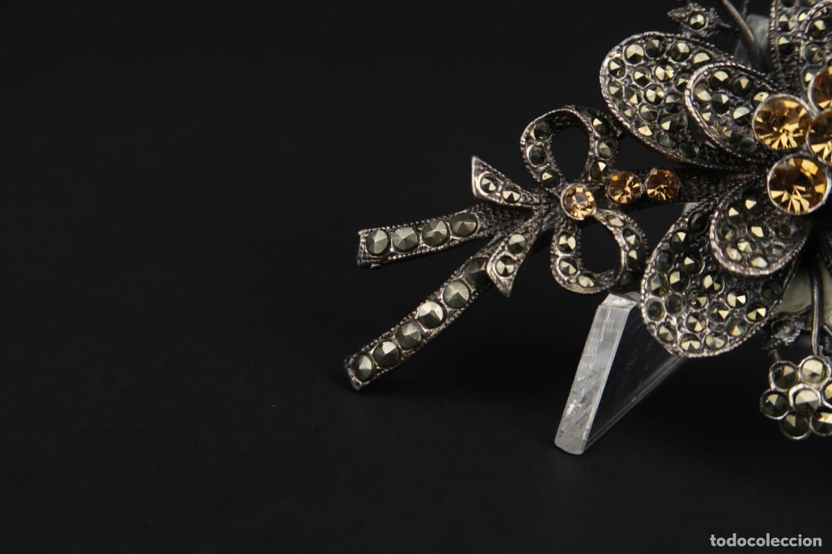 Joyeria: Antiguo Broche de Plata y Marcasitas - Foto 4