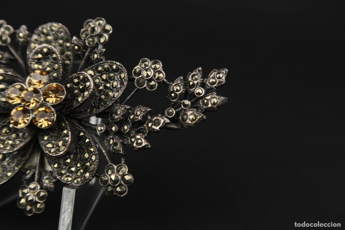 Joyeria: Antiguo Broche de Plata y Marcasitas - Foto 6
