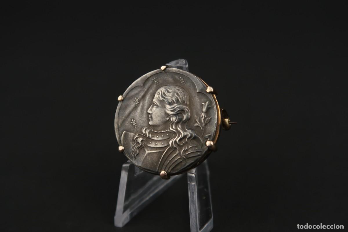 Joyeria: Antiguo Broche Frances de Plata y Plata Dorada - Foto 3