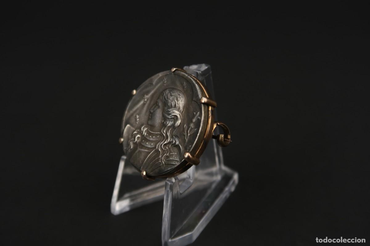 Joyeria: Antiguo Broche Frances de Plata y Plata Dorada - Foto 4