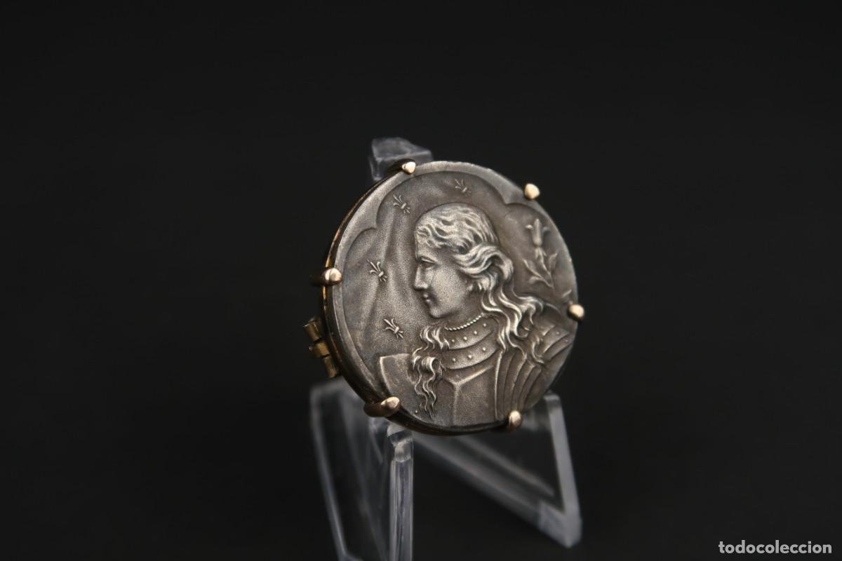 Joyeria: Antiguo Broche Frances de Plata y Plata Dorada - Foto 5