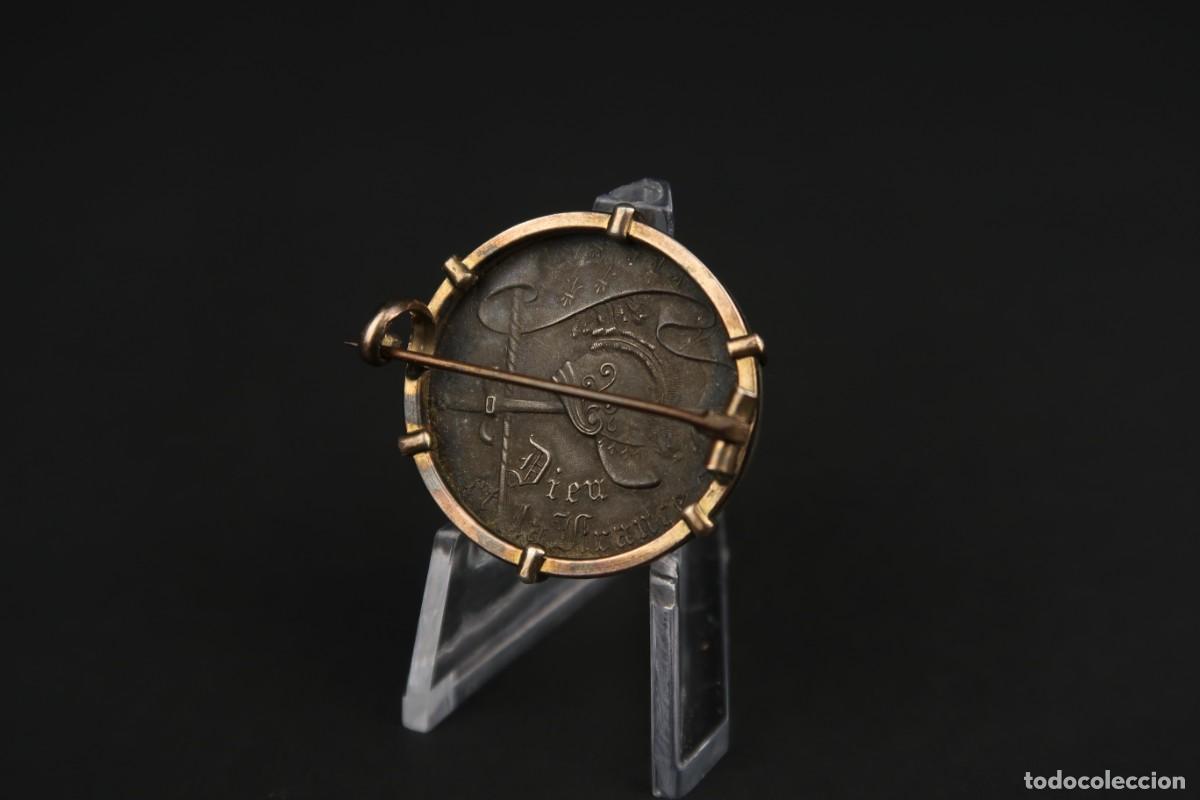 Joyeria: Antiguo Broche Frances de Plata y Plata Dorada - Foto 6