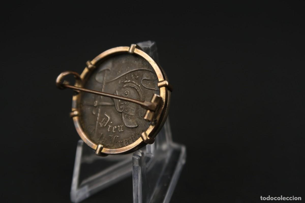 Joyeria: Antiguo Broche Frances de Plata y Plata Dorada - Foto 8