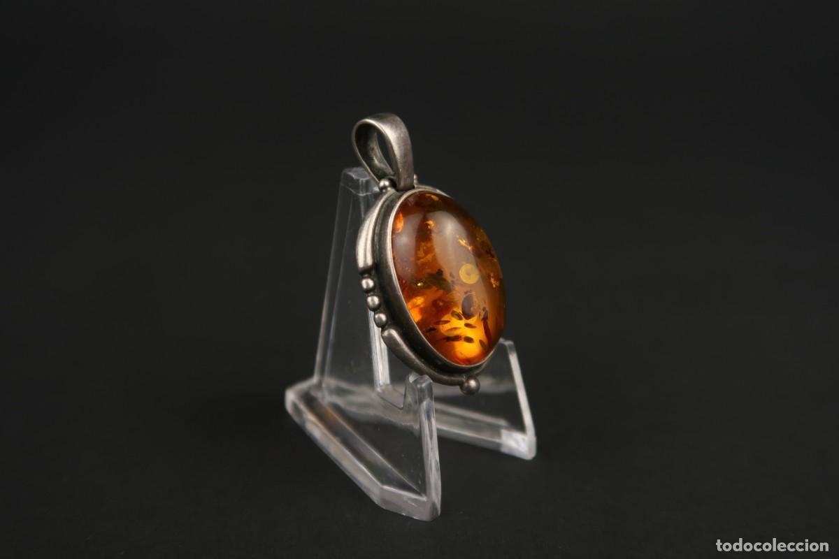 Joyeria: Antiguo Colgante de Plata y &Aacute;mbar - Foto 4