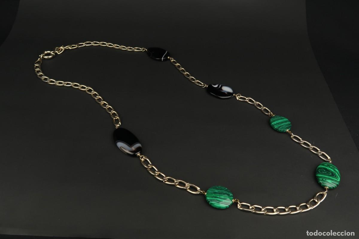 Joyeria: Antiguo Collar de Malaquita y &Aacute;gata - Foto 1
