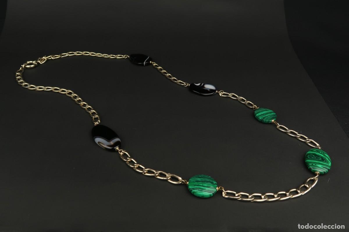Joyeria: Antiguo Collar de Malaquita y &Aacute;gata - Foto 2