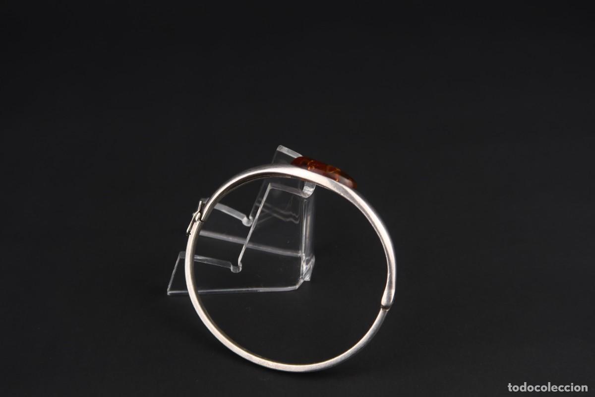 Joyeria: Antiguo Brazalete de &Aacute;mbar y Plata - Foto 7
