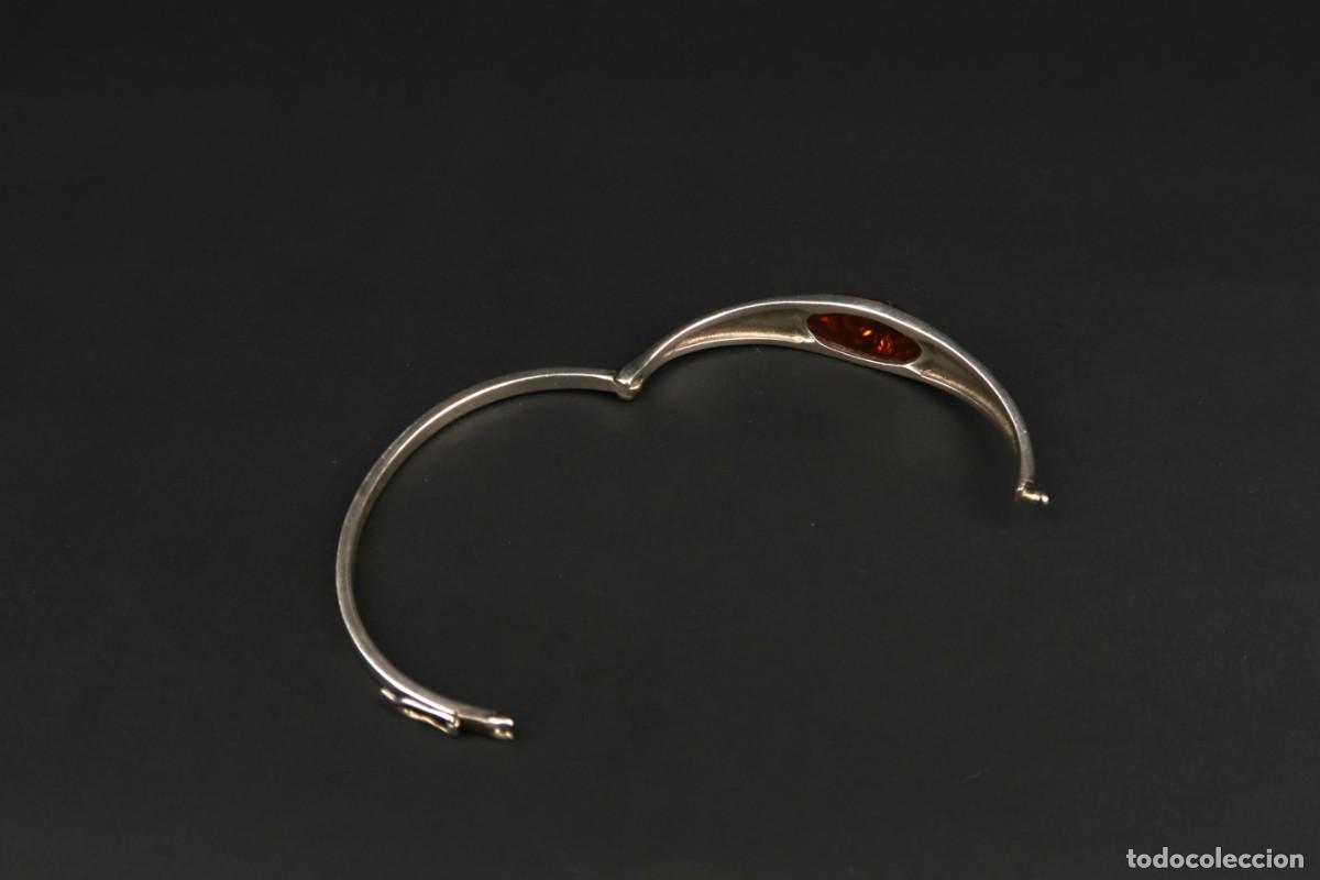 Joyeria: Antiguo Brazalete de &Aacute;mbar y Plata - Foto 12