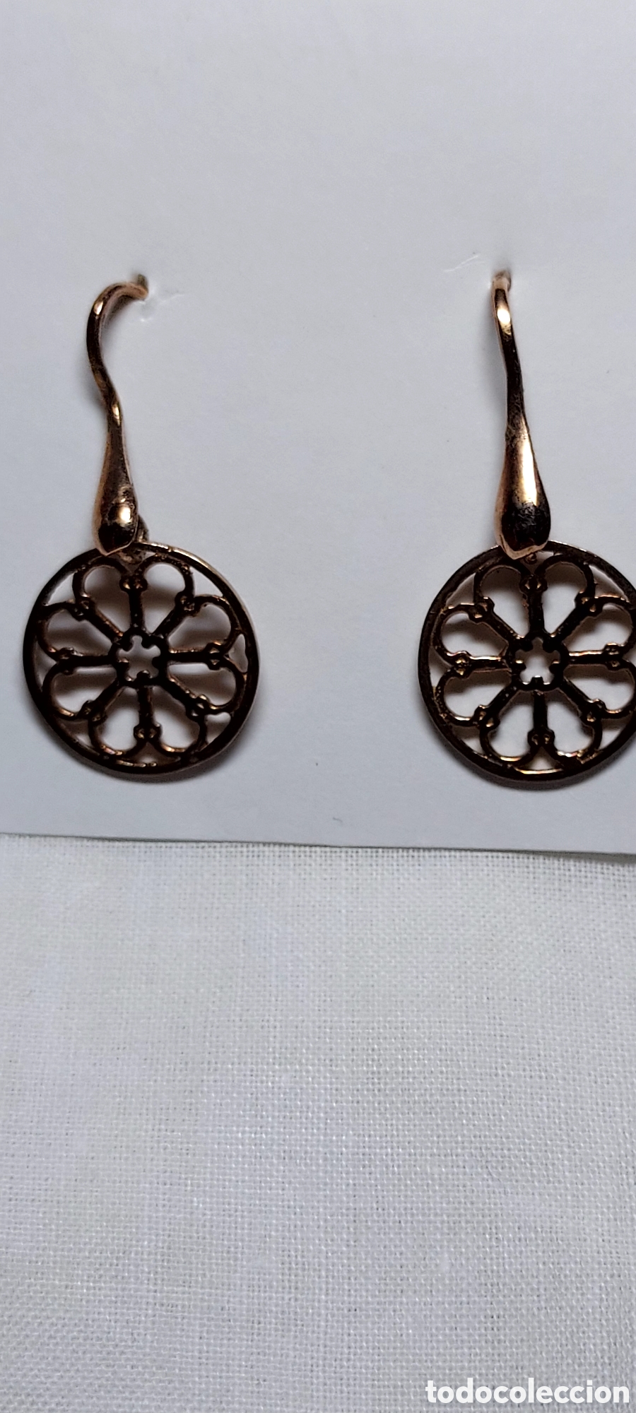 Joyeria: BONITOS PENDIENTES DE PLATA DORADA CU&Ntilde;ADOS 925 - Foto 3