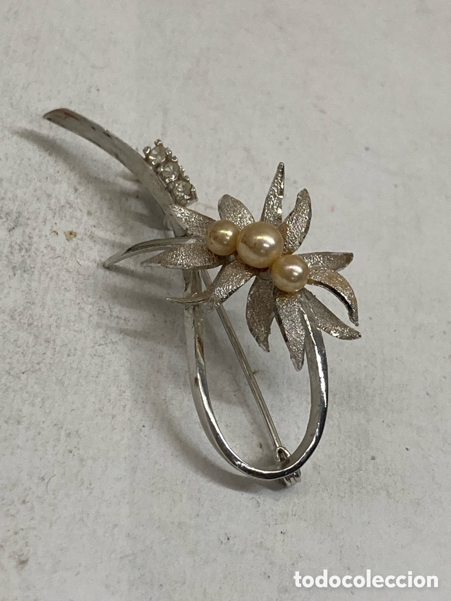 Joyeria: Broche de plata con perlas y engastado B133 - Foto 1