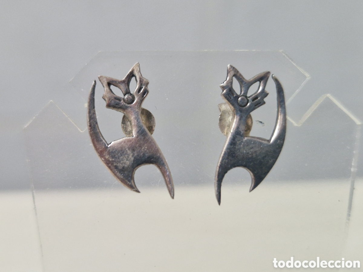 Joyeria: PENDIENTES PLATA ESCENA GATOS - Foto 3