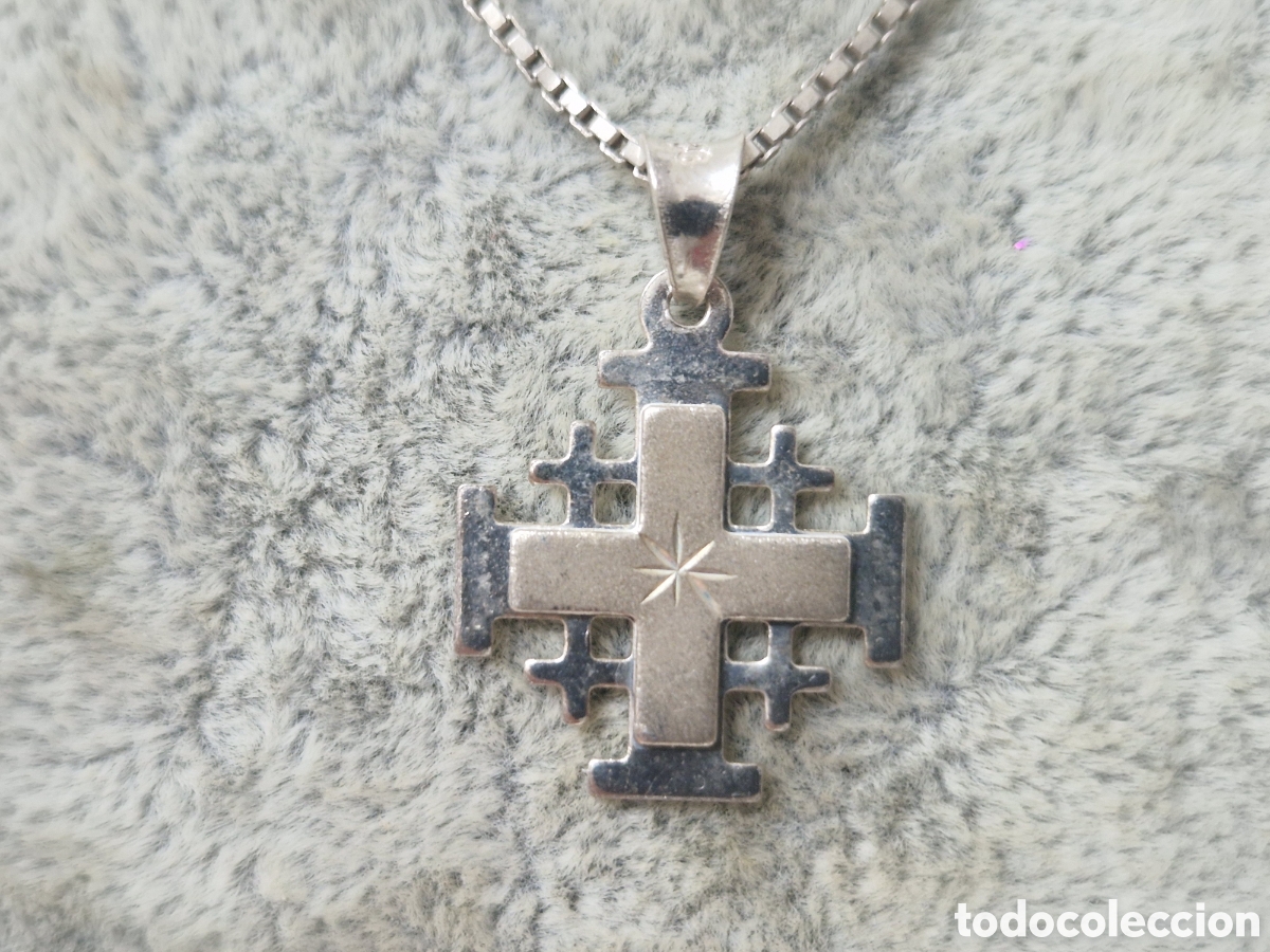Joyeria: CURUZ DE JERUSALEN CON CADENA EN PLATA DE LEY - Foto 2