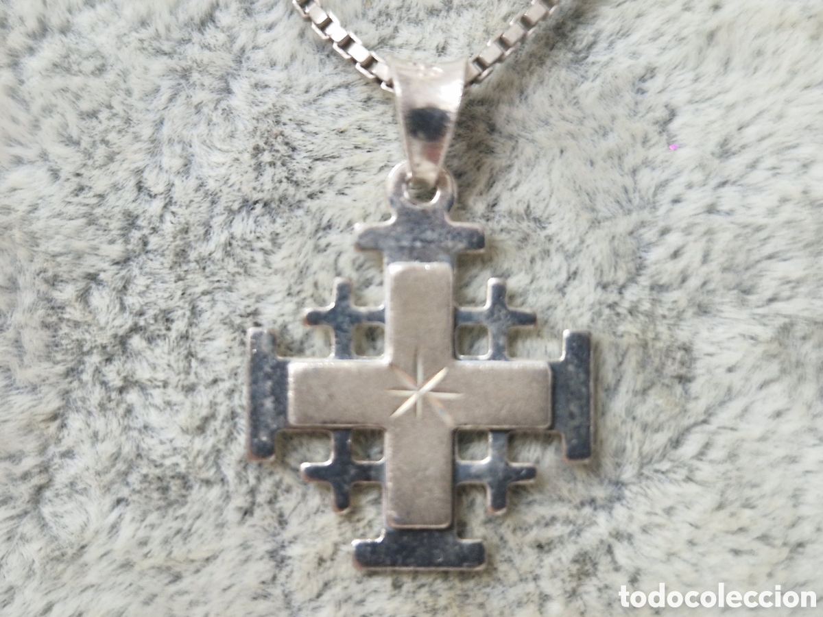 Joyeria: CURUZ DE JERUSALEN CON CADENA EN PLATA DE LEY - Foto 4