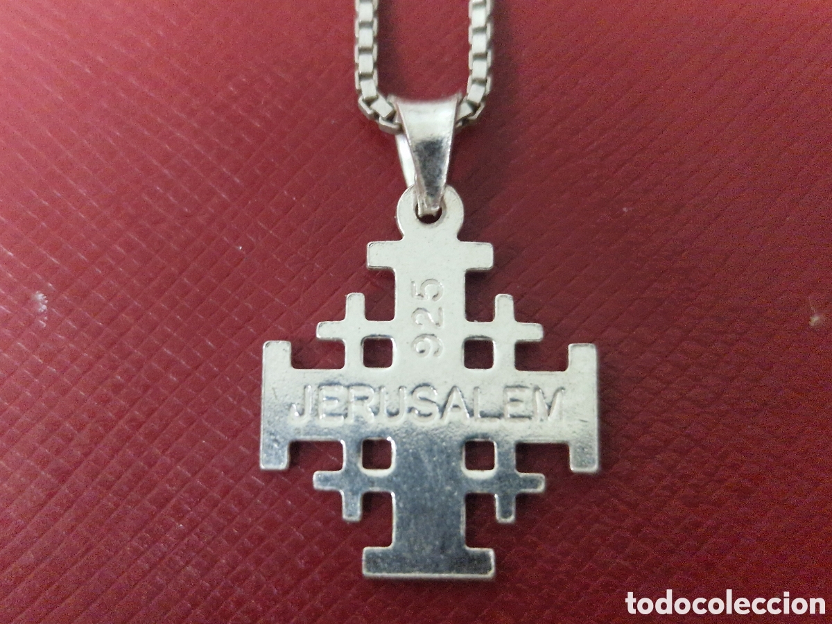 Joyeria: CURUZ DE JERUSALEN CON CADENA EN PLATA DE LEY - Foto 1