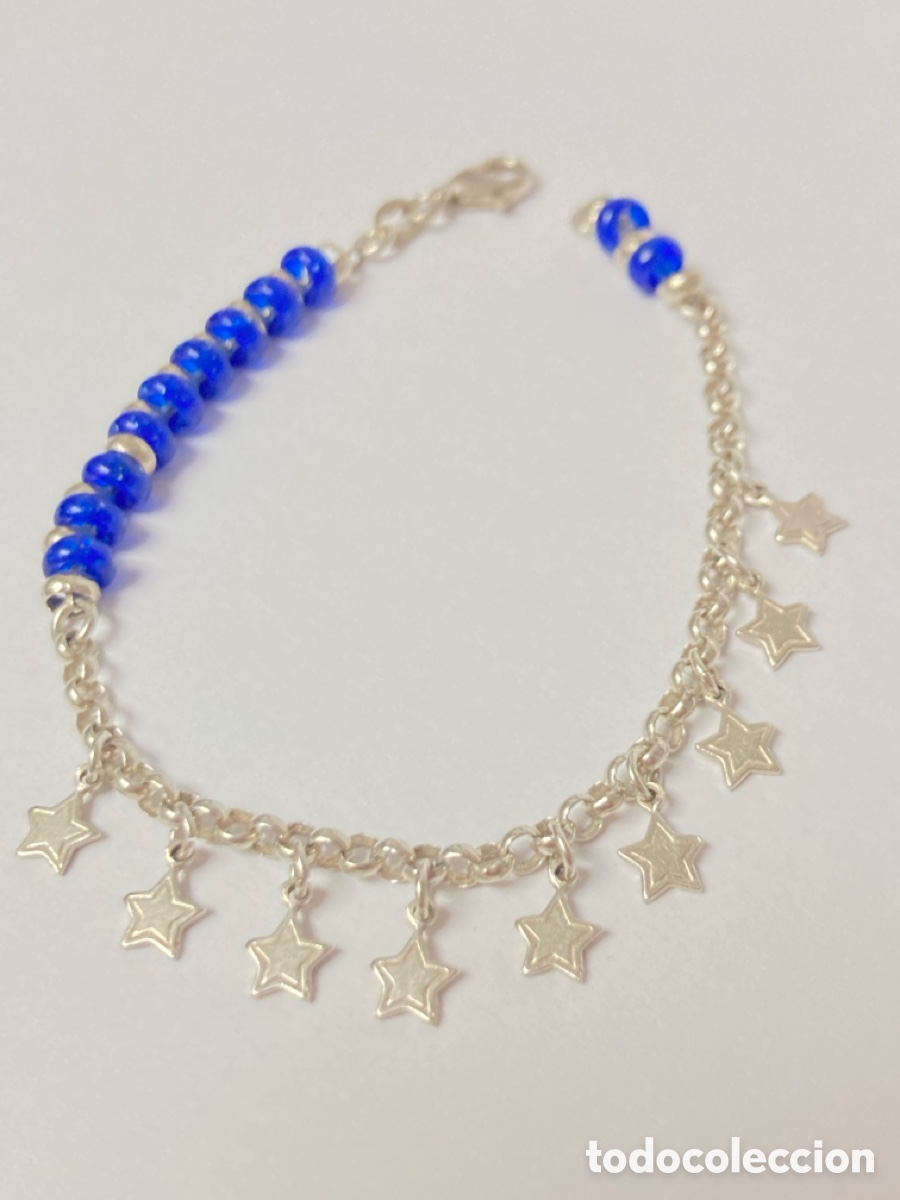Joyeria: Pulsera de plata y lapisl&aacute;zuli. 19,5cm. / PUL214 - Foto 2