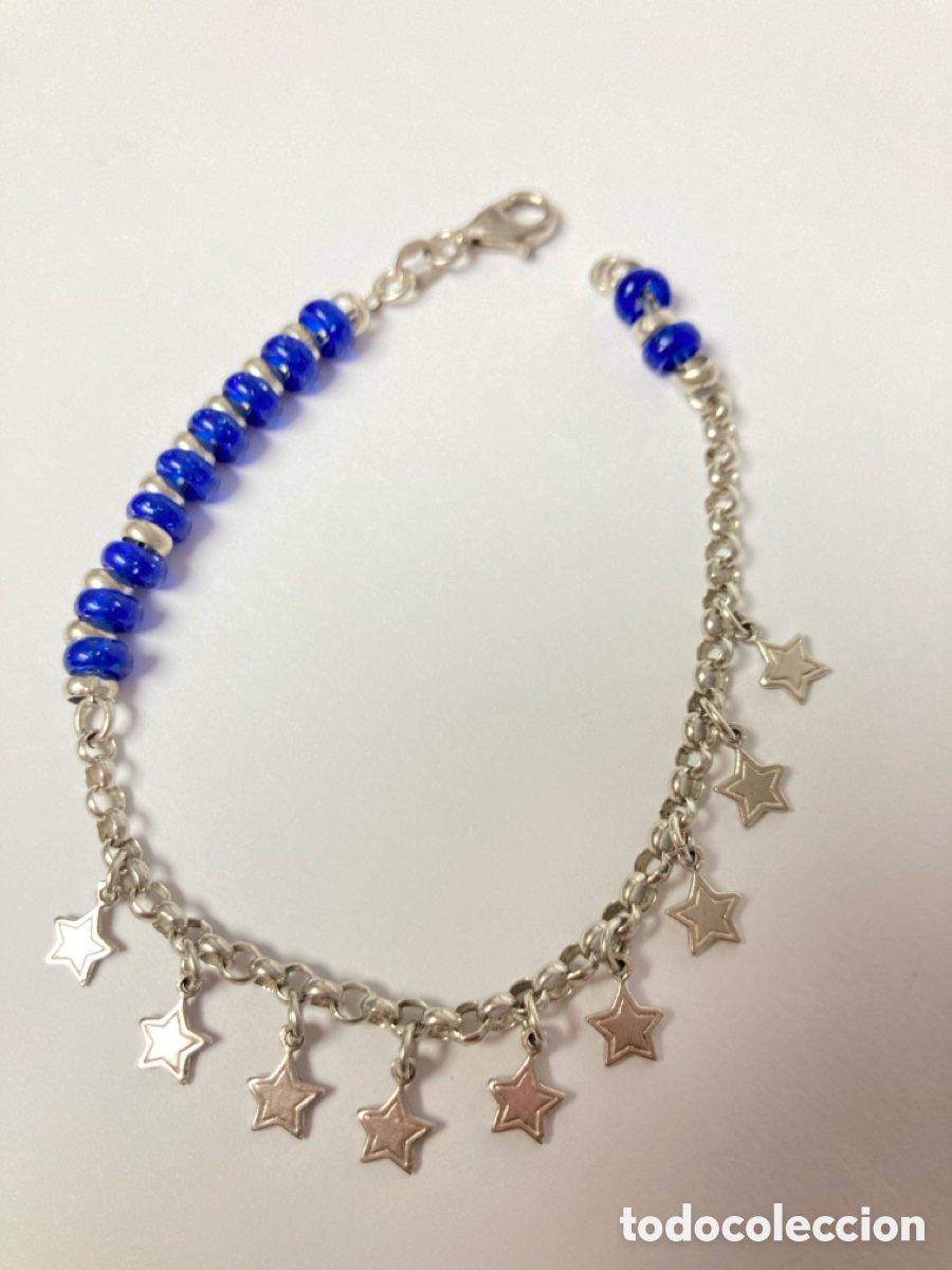 Joyeria: Pulsera de plata y lapisl&aacute;zuli. 19,5cm. / PUL214 - Foto 1