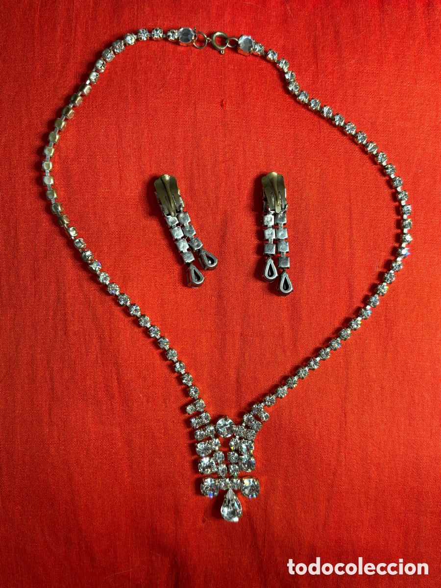 Joyeria: Conjunto de cristal gargantilla y pendientes - Foto 2