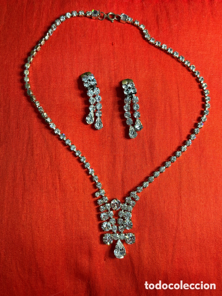 Joyeria: Conjunto de cristal gargantilla y pendientes - Foto 3