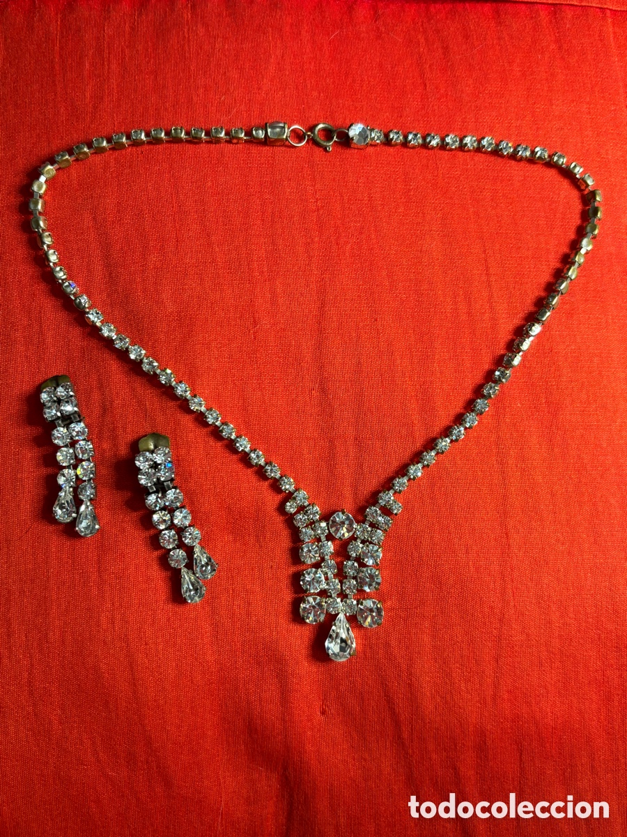 Joyeria: Conjunto de cristal gargantilla y pendientes - Foto 4